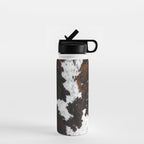 Brown Cowhide, Farmhouse decor Water Bottle Gallery Image 1