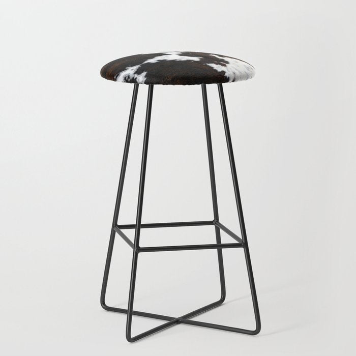 Brown Cowhide, Farmhouse decor Stool Gallery Image 1