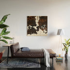 Brown Cowhide, Farmhouse decor Wood Wall Art Gallery Image 2