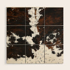 Brown Cowhide, Farmhouse decor Wood Wall Art Gallery Image 1