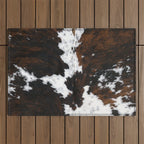 Brown Cowhide, Farmhouse decor Outdoor Rug Gallery Image 1