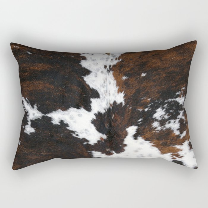 Brown Cowhide, Farmhouse decor Rectangular Pillow Gallery Image 2