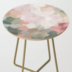 Time to Bloom - Forest Green Fuchsia Blush Pink Abstract Flower Spring Painting Art Side Table Gallery Image 2