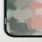 Time to Bloom - Forest Green Fuchsia Blush Pink Abstract Flower Spring Painting Art Laptop Sleeve Gallery Image 3