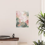 Time to Bloom - Forest Green Fuchsia Blush Pink Abstract Flower Spring Painting Art Poster Gallery Image 2
