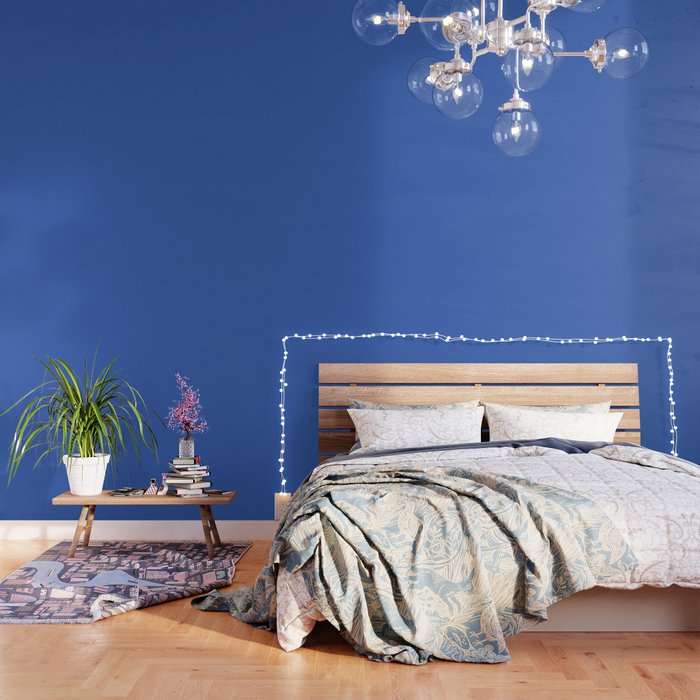 Retro Blue Solid Color Wallpaper Gallery Image 3