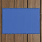 Retro Blue Solid Color Outdoor Rug Gallery Image 1