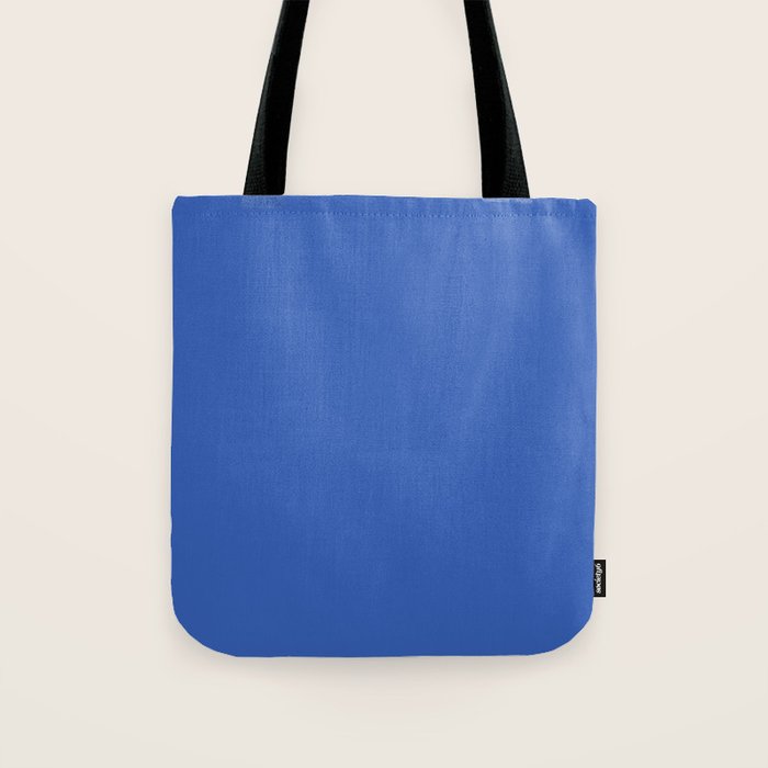 Retro Blue Solid Color Tote Bag Gallery Image 1