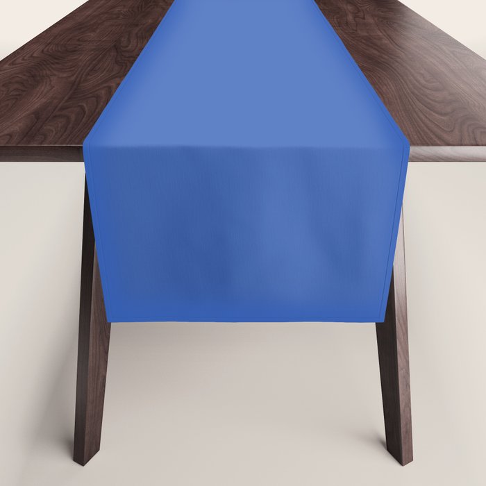 Retro Blue Solid Color Table Runner Gallery Image 1