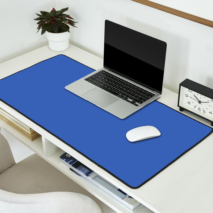 Retro Blue Solid Color Desk Mat Gallery Image 2