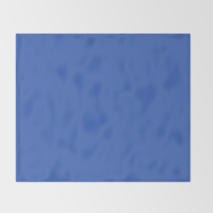 Retro Blue Solid Color Throw Blanket Gallery Image 2