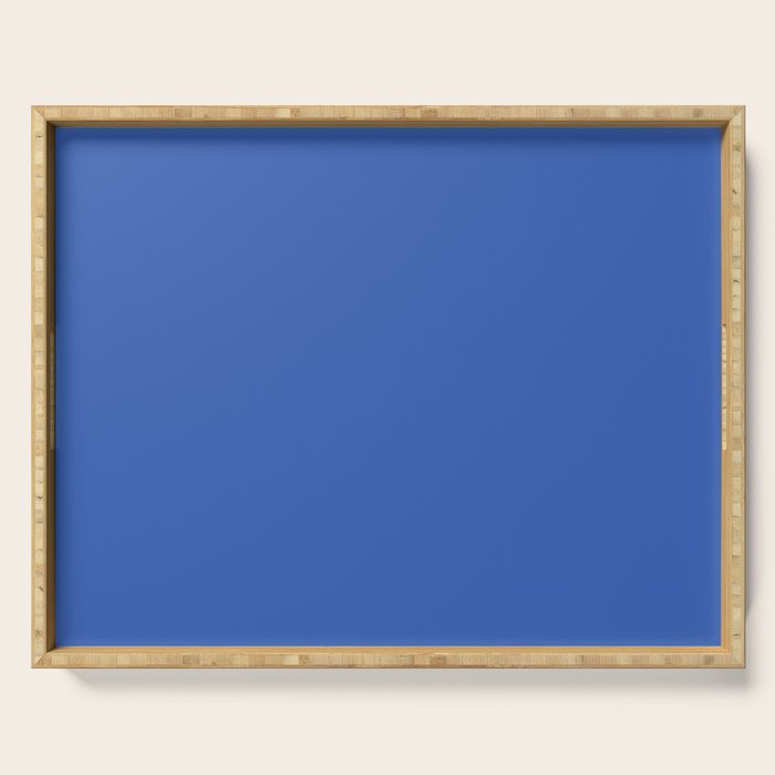 Retro Blue Solid Color Serving Tray Gallery Image 1