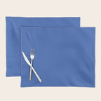 Retro Blue Solid Color Placemat Gallery Image 1