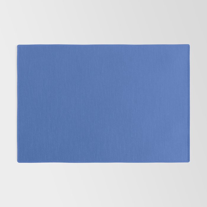 Retro Blue Solid Color Rug Gallery Image 2