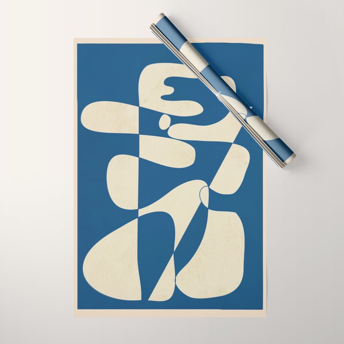 Modern Abstract Depth - Cobalt Wrapping Paper Gallery Image 1