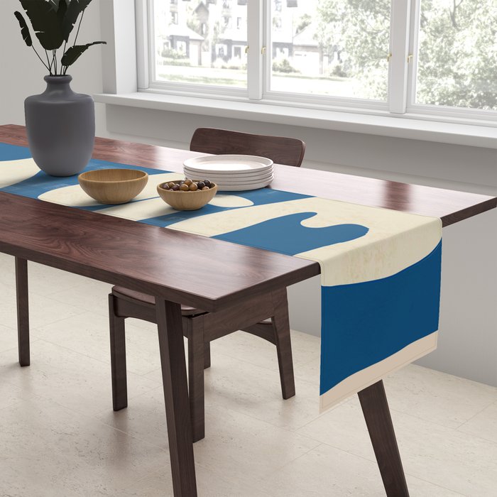 Modern Abstract Depth - Cobalt Table Runner Gallery Image 2