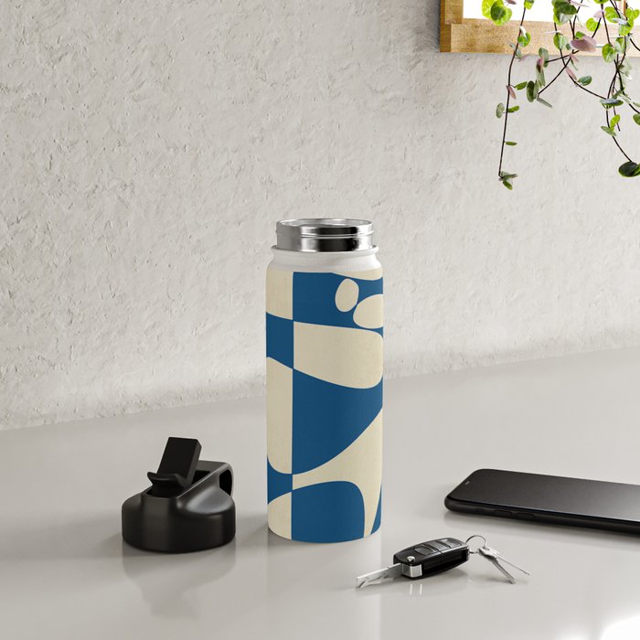 Modern Abstract Depth - Cobalt Water Bottle Gallery Image 4