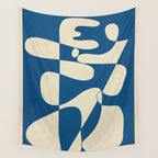 Modern Abstract Depth - Cobalt Wall Tapestry Gallery Image 4