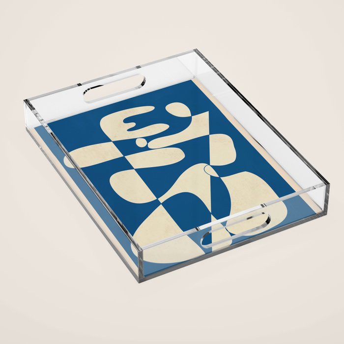 Modern Abstract Depth - Cobalt Acrylic Tray Gallery Image 1
