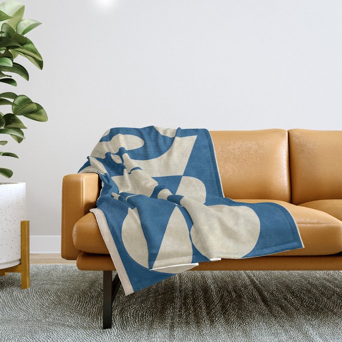 Modern Abstract Depth - Cobalt Throw Blanket Gallery Image 1