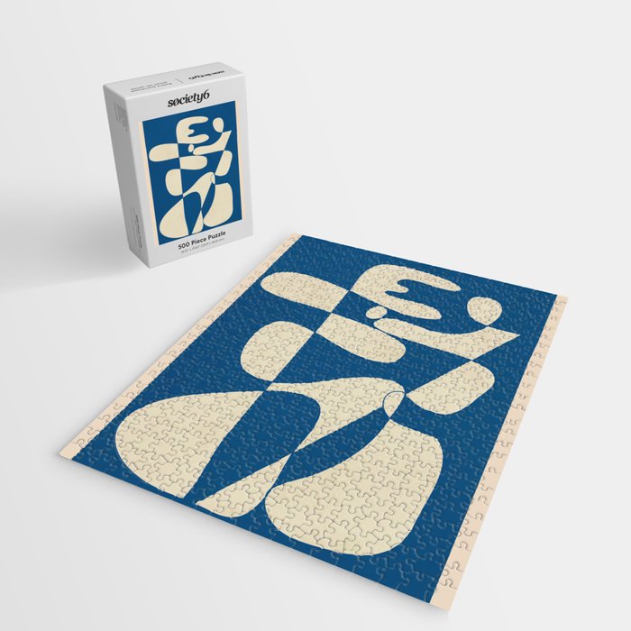 Modern Abstract Depth - Cobalt Jigsaw Puzzle Gallery Image 2