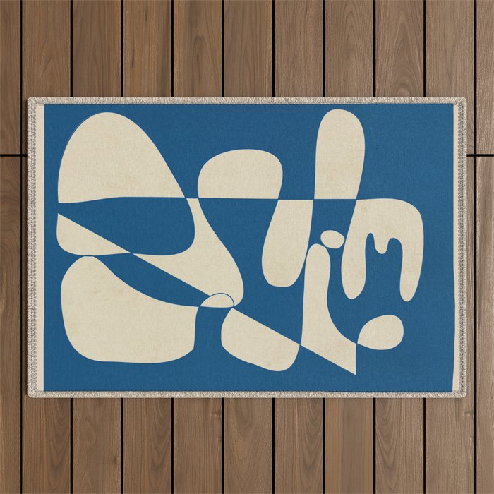 Modern Abstract Depth - Cobalt Outdoor Rug Gallery Image 1