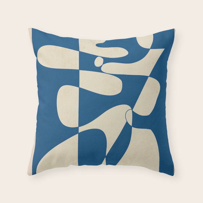 Modern Abstract Depth - Cobalt Throw Pillow Gallery Image 1