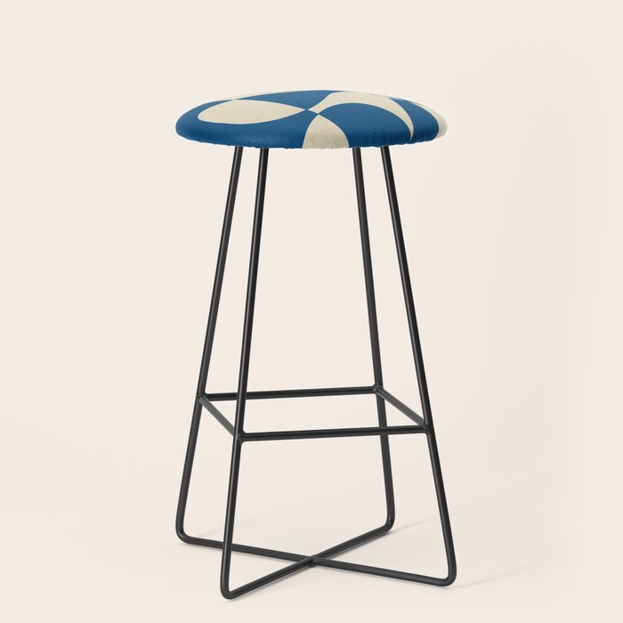 Modern Abstract Depth - Cobalt Stool Gallery Image 1