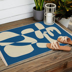 Modern Abstract Depth - Cobalt Outdoor Rug Gallery Image 2