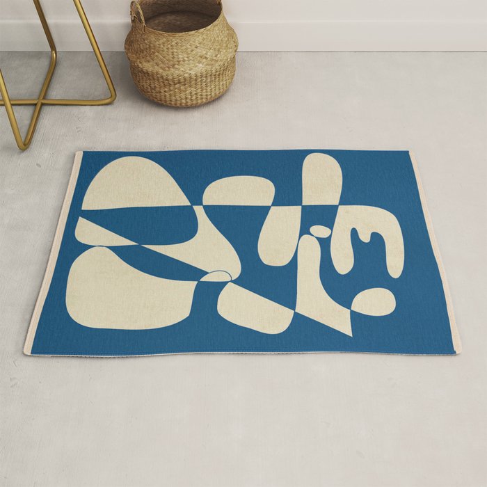 Modern Abstract Depth - Cobalt Rug Gallery Image 1