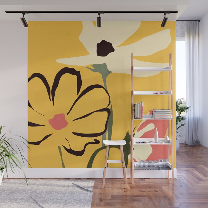 Modern Abstract Art Flowers 10 Wall Mural Gallery Image 1