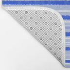 Watercolor Striped Pattern Royal Blue Light Blue White Bath Mat Gallery Image 2