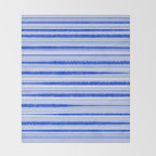 Watercolor Striped Pattern Royal Blue Light Blue White Throw Blanket Gallery Image 2