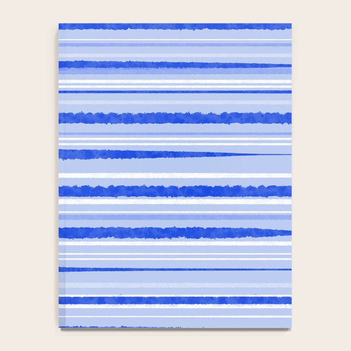 Watercolor Striped Pattern Royal Blue Light Blue White Notebook Gallery Image 4