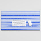 Watercolor Striped Pattern Royal Blue Light Blue White Desk Mat Gallery Image 1