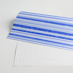 Watercolor Striped Pattern Royal Blue Light Blue White Wrapping Paper Gallery Image 2