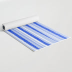 Watercolor Striped Pattern Royal Blue Light Blue White Yoga Mat Gallery Image 2
