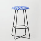 Watercolor Striped Pattern Royal Blue Light Blue White Stool Gallery Image 1
