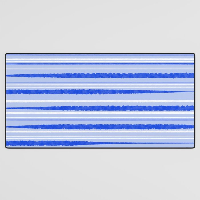 Watercolor Striped Pattern Royal Blue Light Blue White Desk Mat Gallery Image 3