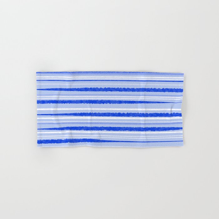 Watercolor Striped Pattern Royal Blue Light Blue White Bath Towel Gallery Image 1