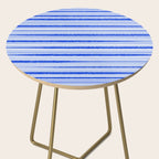 Watercolor Striped Pattern Royal Blue Light Blue White Side Table Gallery Image 2