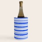 Watercolor Striped Pattern Royal Blue Light Blue White Wine Chiller Gallery Image 1