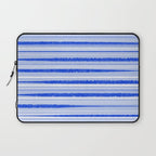Watercolor Striped Pattern Royal Blue Light Blue White Laptop Sleeve Gallery Image 1