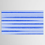 Watercolor Striped Pattern Royal Blue Light Blue White Tablecloth Gallery Image 2