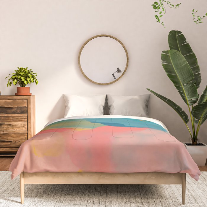 Moon Light On Rainbow Pastel | Night Sky Texture Design Comforter Gallery Image 3