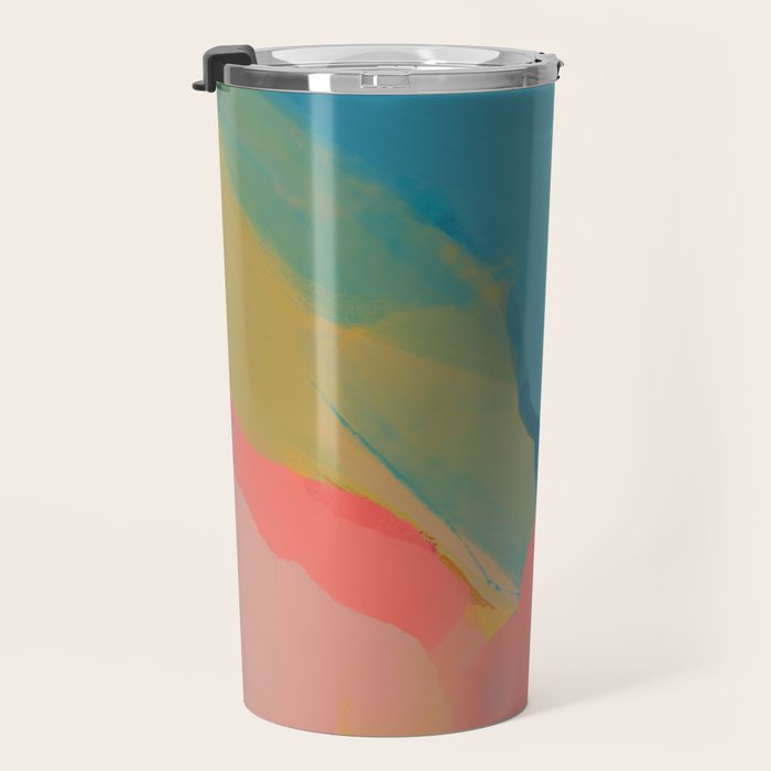 Moon Light On Rainbow Pastel | Night Sky Texture Design Travel Mug Gallery Image 3