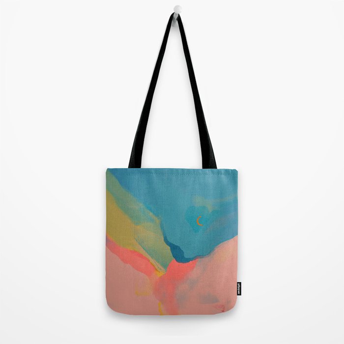 Moon Light On Rainbow Pastel | Night Sky Texture Design Tote Bag Gallery Image 2