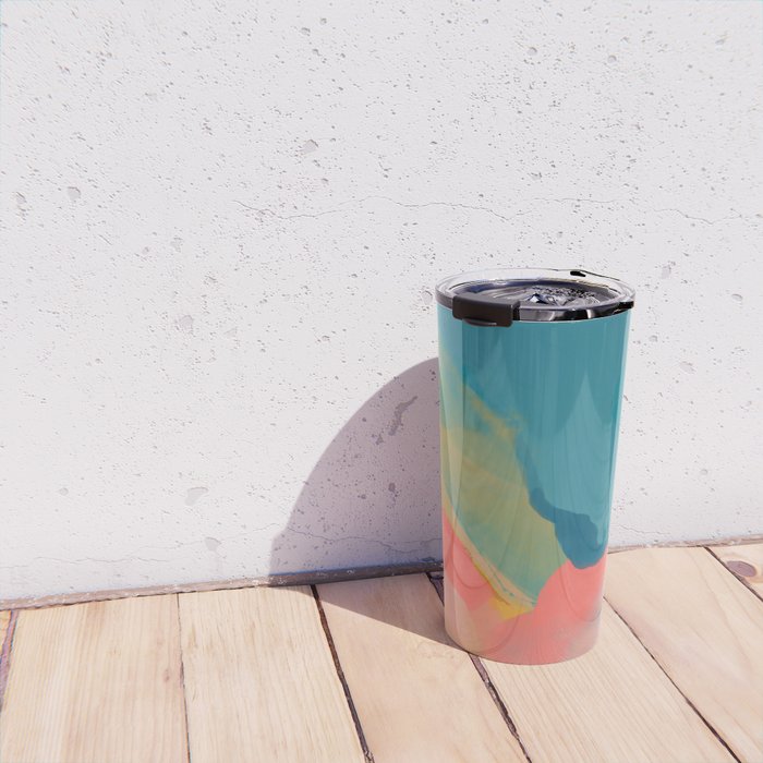 Moon Light On Rainbow Pastel | Night Sky Texture Design Travel Mug Gallery Image 4