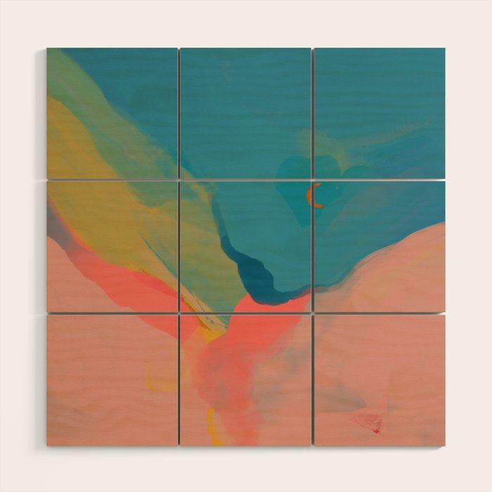 Moon Light On Rainbow Pastel | Night Sky Texture Design Wood Wall Art Gallery Image 1