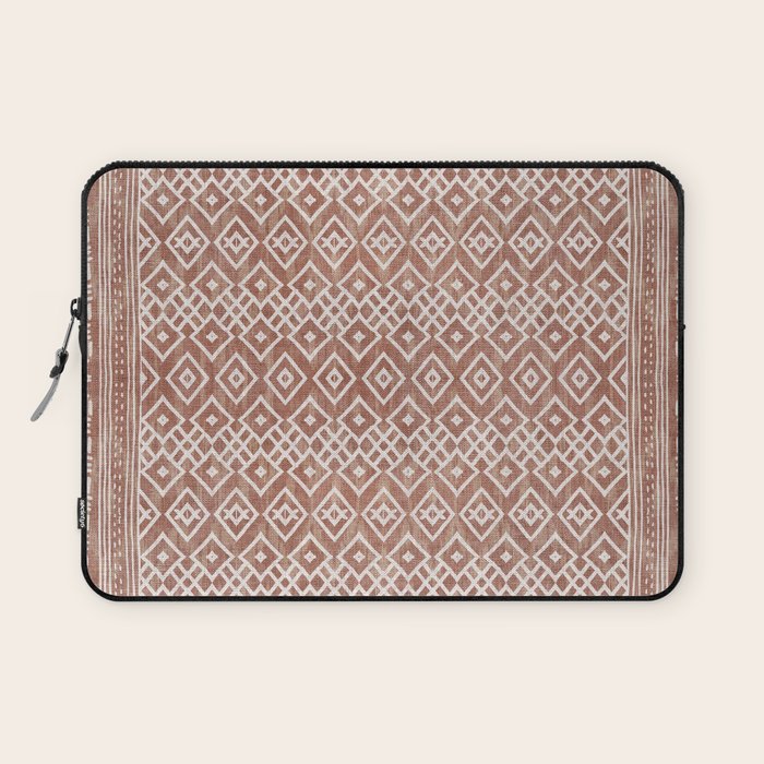 Terracotta boho geo mud cloth  Laptop Sleeve Gallery Image 1